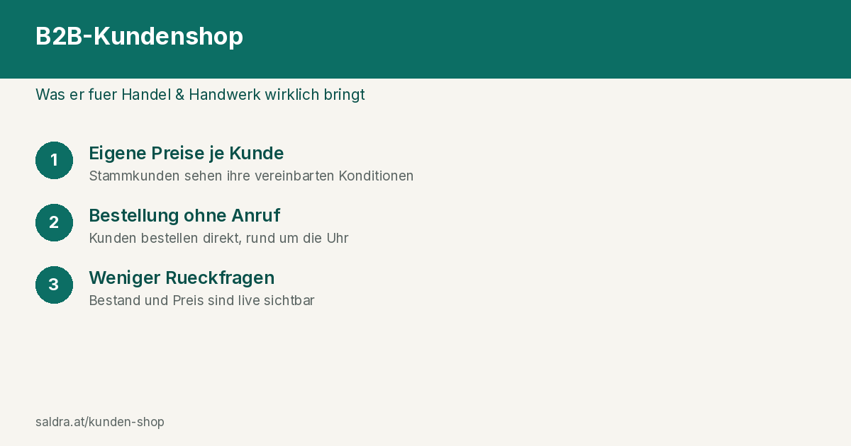 B2B-Kundenshop: Was er für Handel & Handwerk wirklich bringt