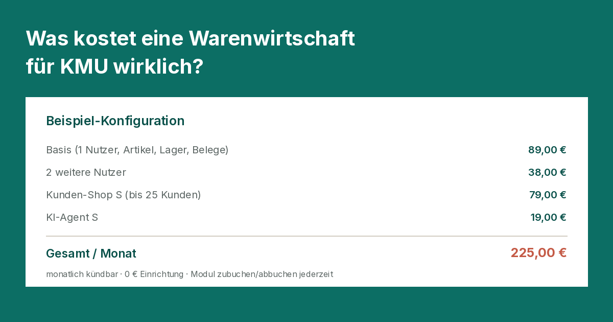 Was kostet eine Warenwirtschaft für KMU wirklich? (2026)