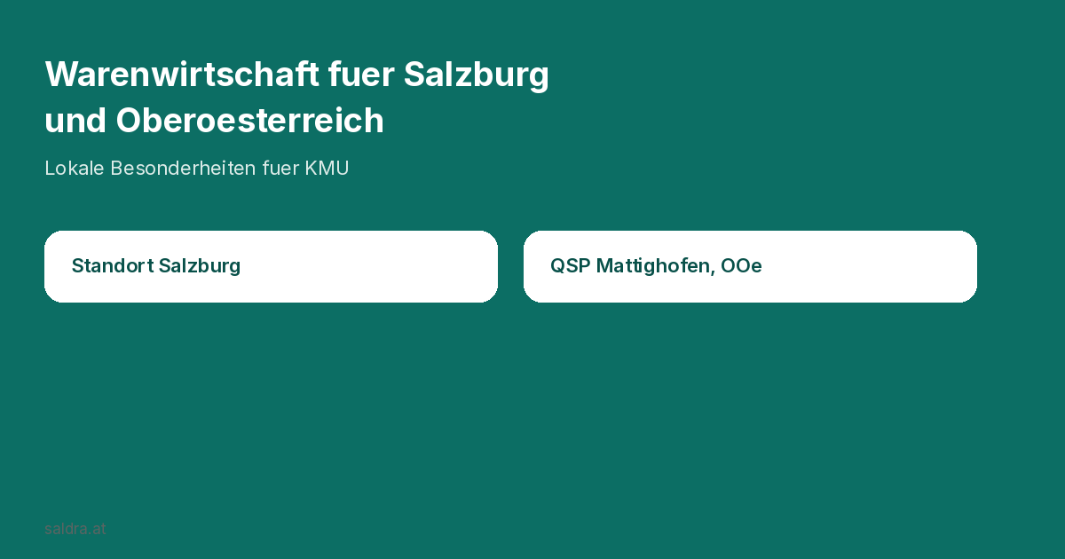 Warenwirtschaft für Salzburg und Oberösterreich: KMU-Guide